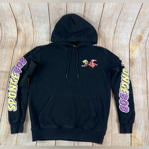 Mens Spongebob Squarepants H&M Black Krabby Patty Graphic Hoodie Size Medium